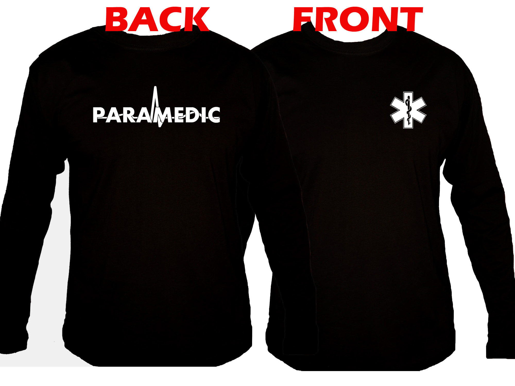 Paramedic medic front and back print sleeved t-shirt