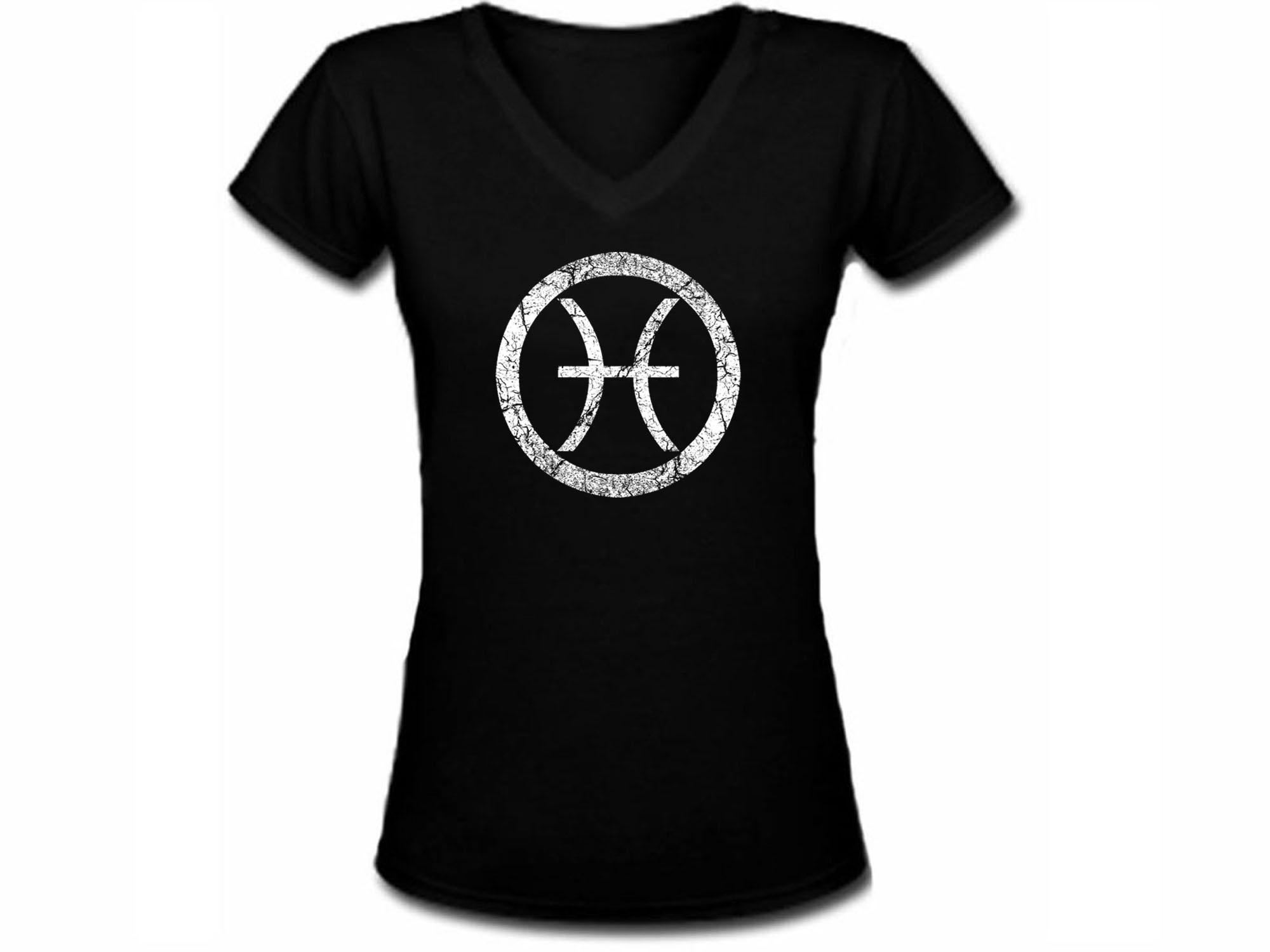 Pisces horoscope zodiac sign distressed look t-shirt for women or teenagers