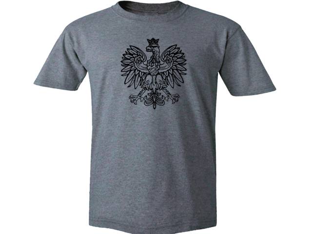 Polish eagle-poland pride polska gray t shirt