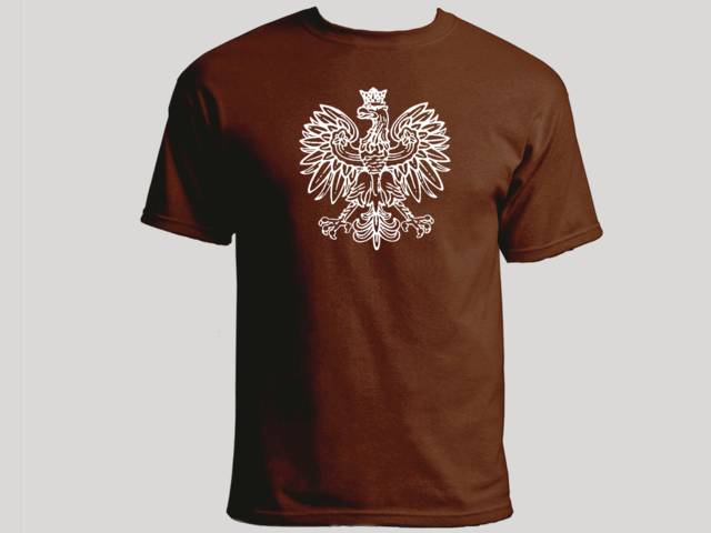 Polish eagle-poland pride polska brown t shirt