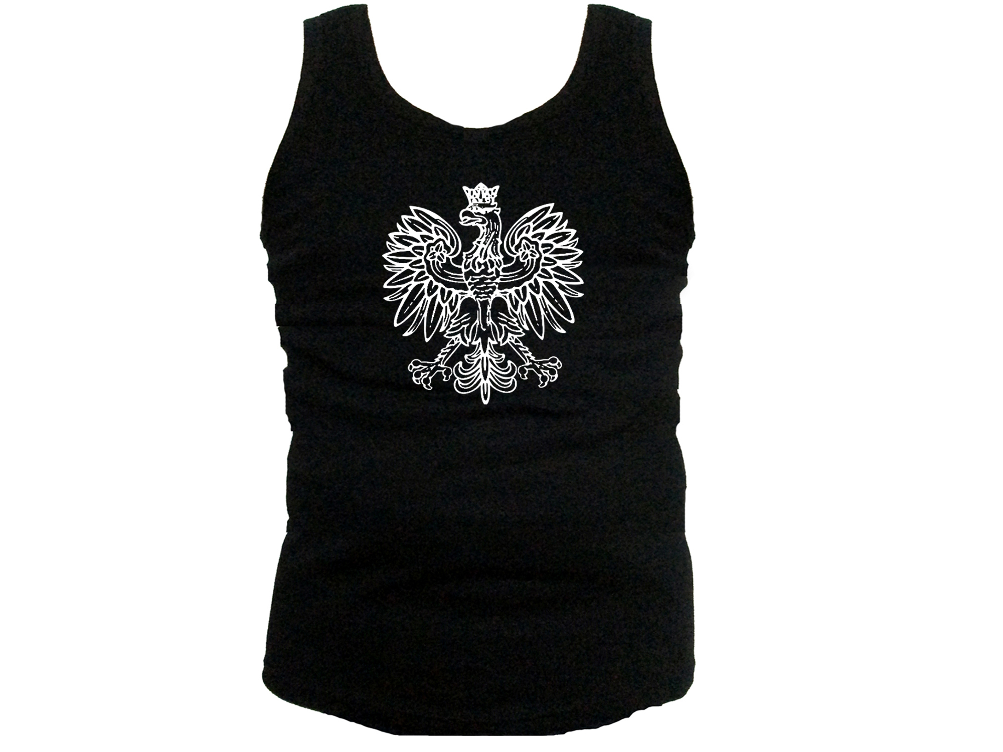 White eagle-polish coat of arms polska muscle black tank top 2XL