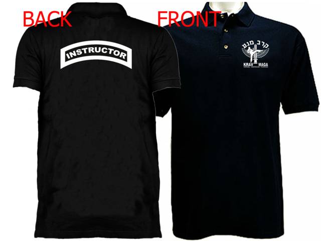 Krav maga Instructor front & back print polo style t shirt