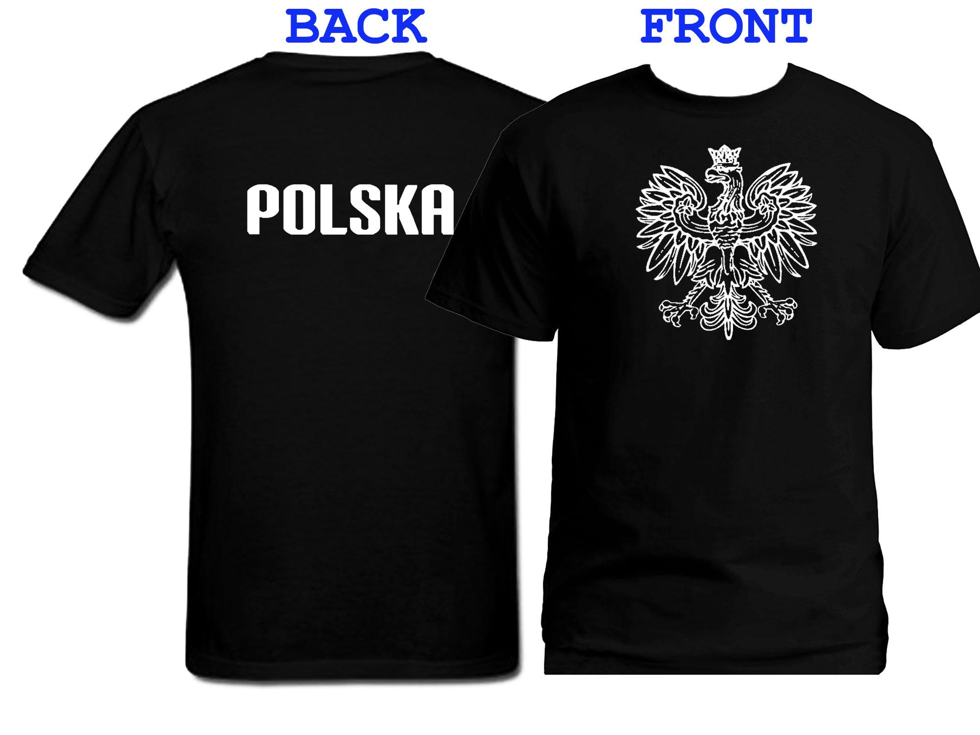 Polish eagle-poland polska front & back t shirt