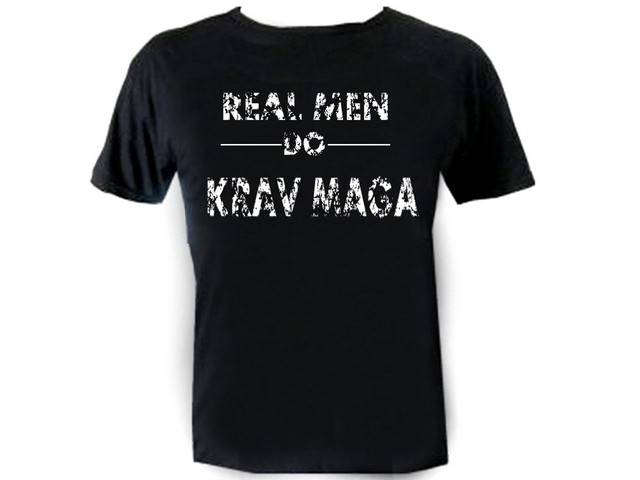 Real men do krav maga grunge look t-shirt