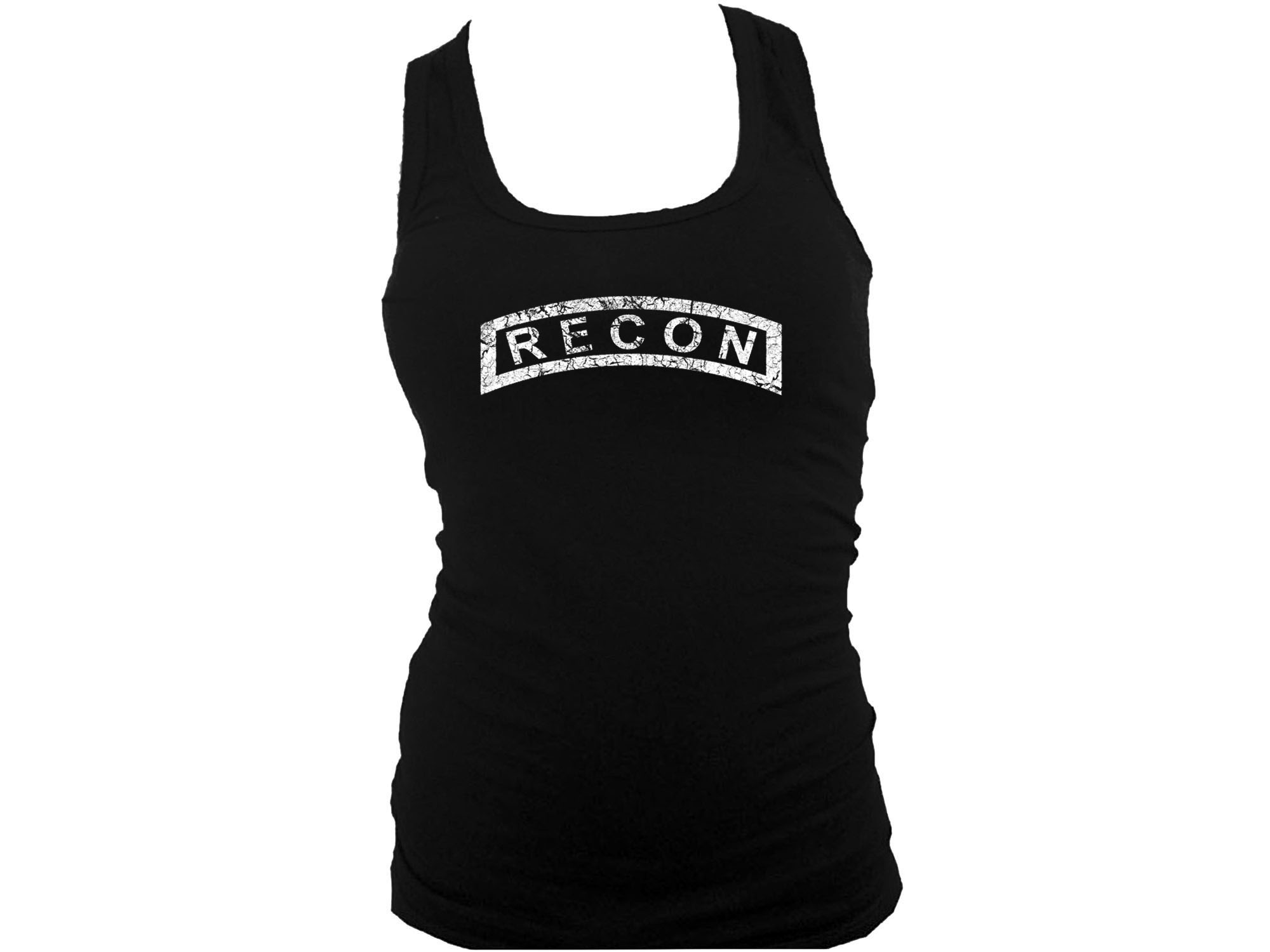 Recon distressed military women tank top L/XL