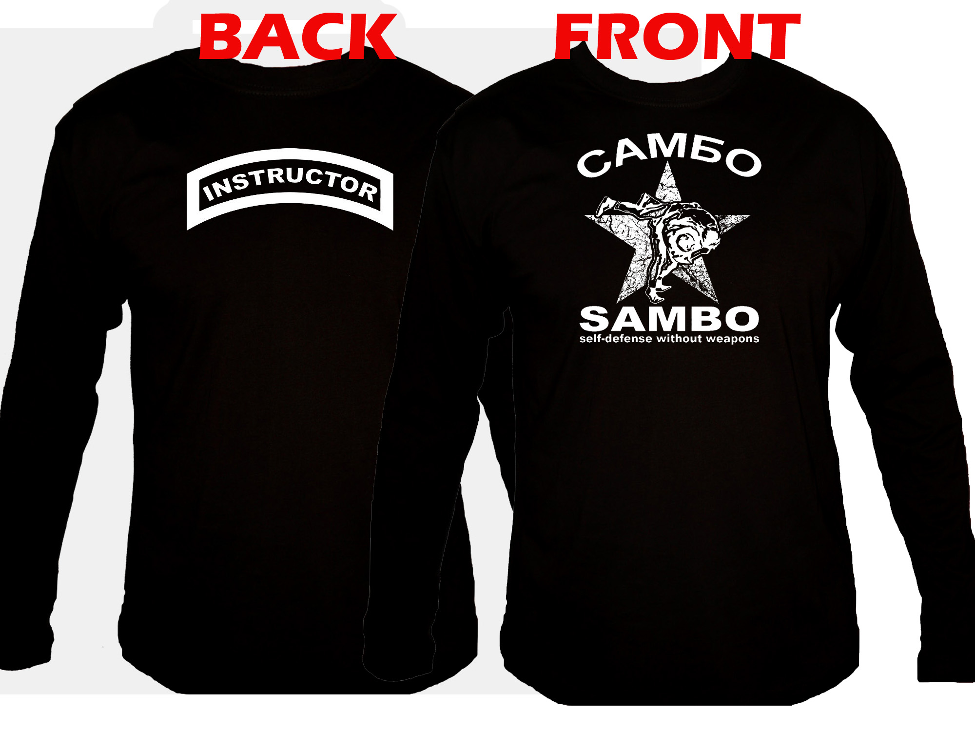 Sambo Instructor Russian martial arts sleeved black t-shirt 2