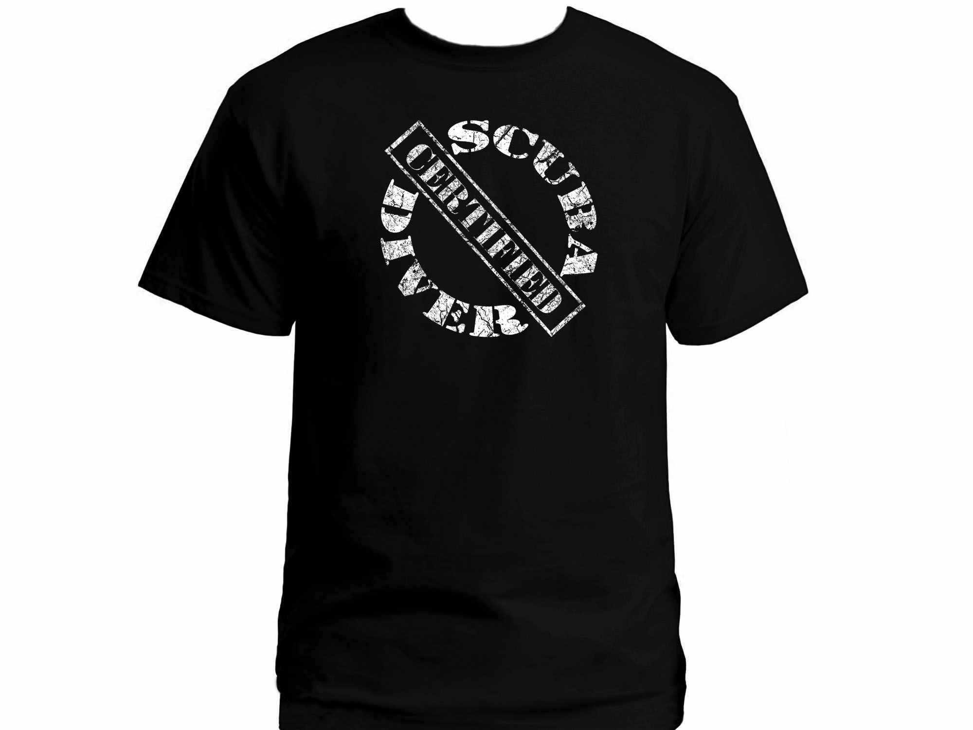 Scuba diver certified distressed look t-shirt