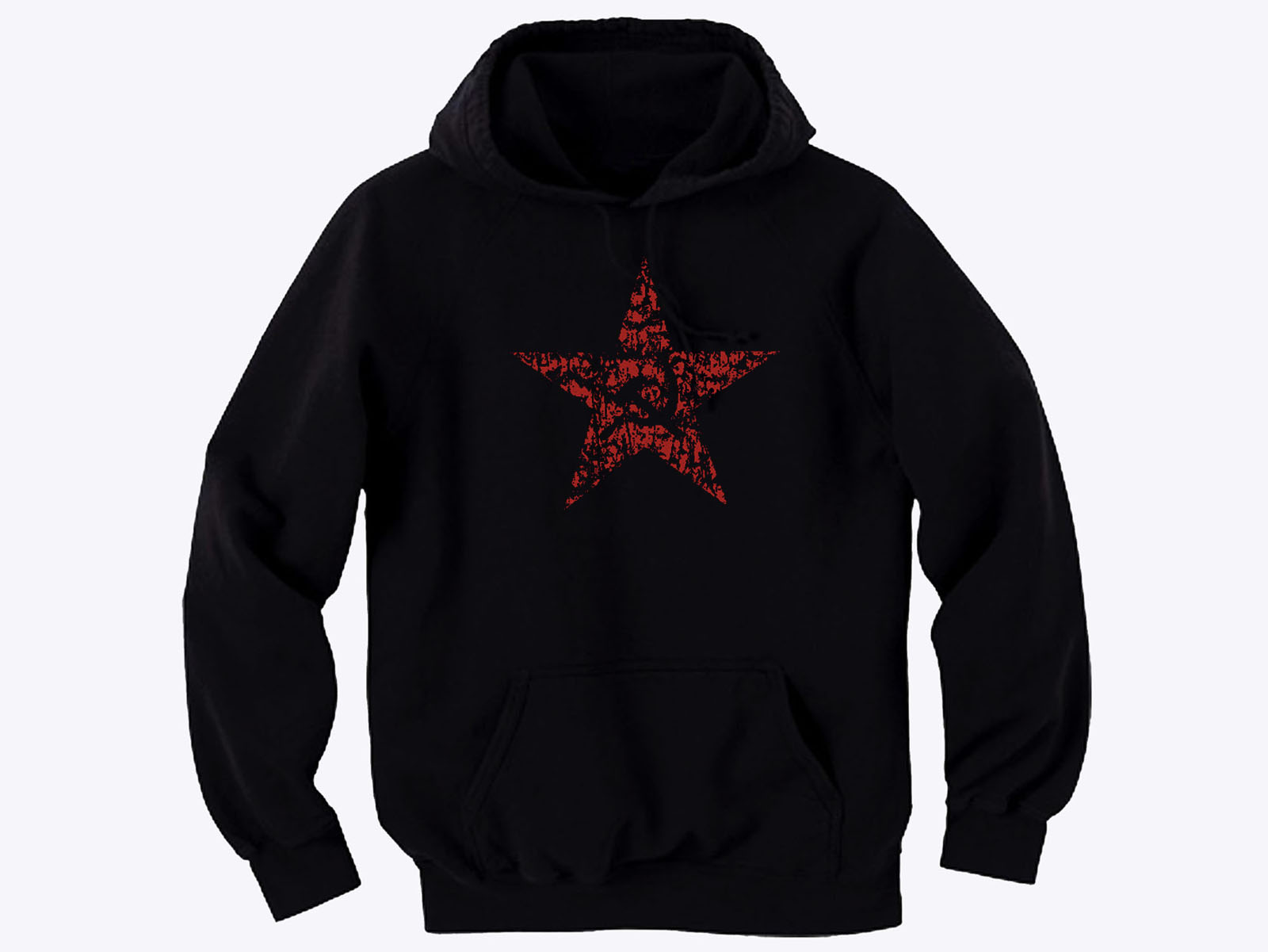 Communist symbols Star w Hammer & sickle vintage look hoody