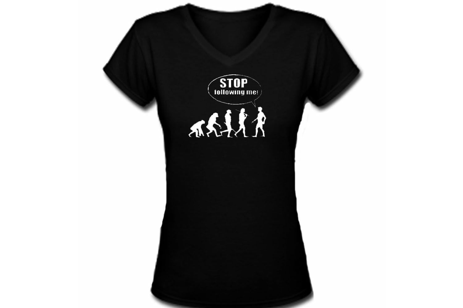 Stop following me funny women junior t-shirt