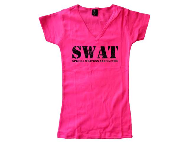 SWAT Special Weapons And Tactics distressed look women top