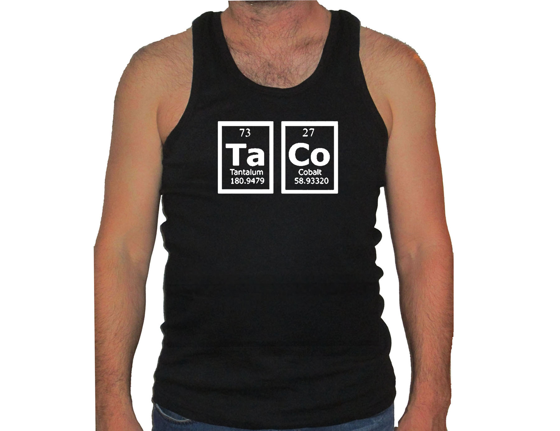 Taco periodic table of elements nerdy tank top