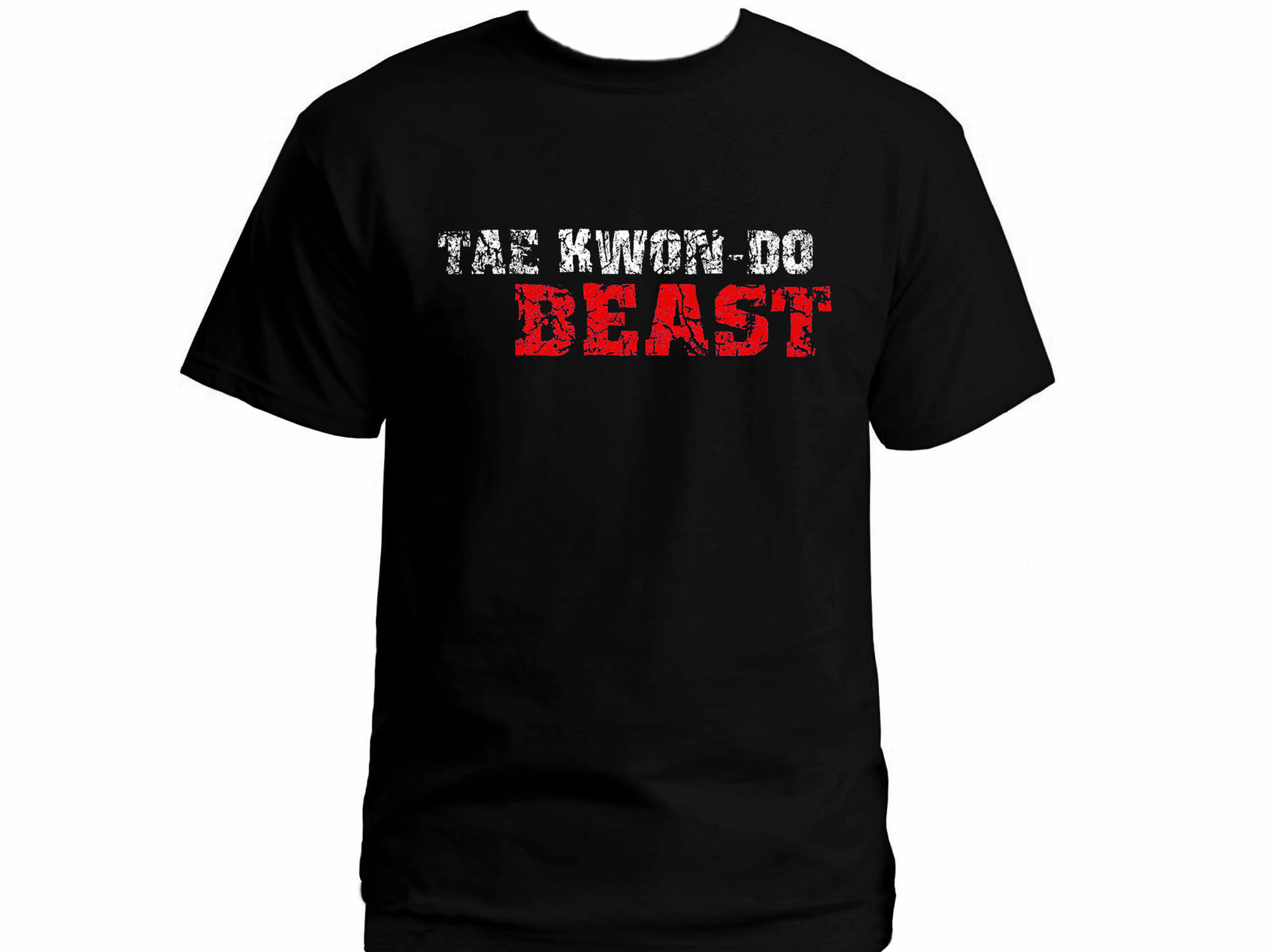 Taekwondo Beast distressded print MMA martial arts t-shirt
