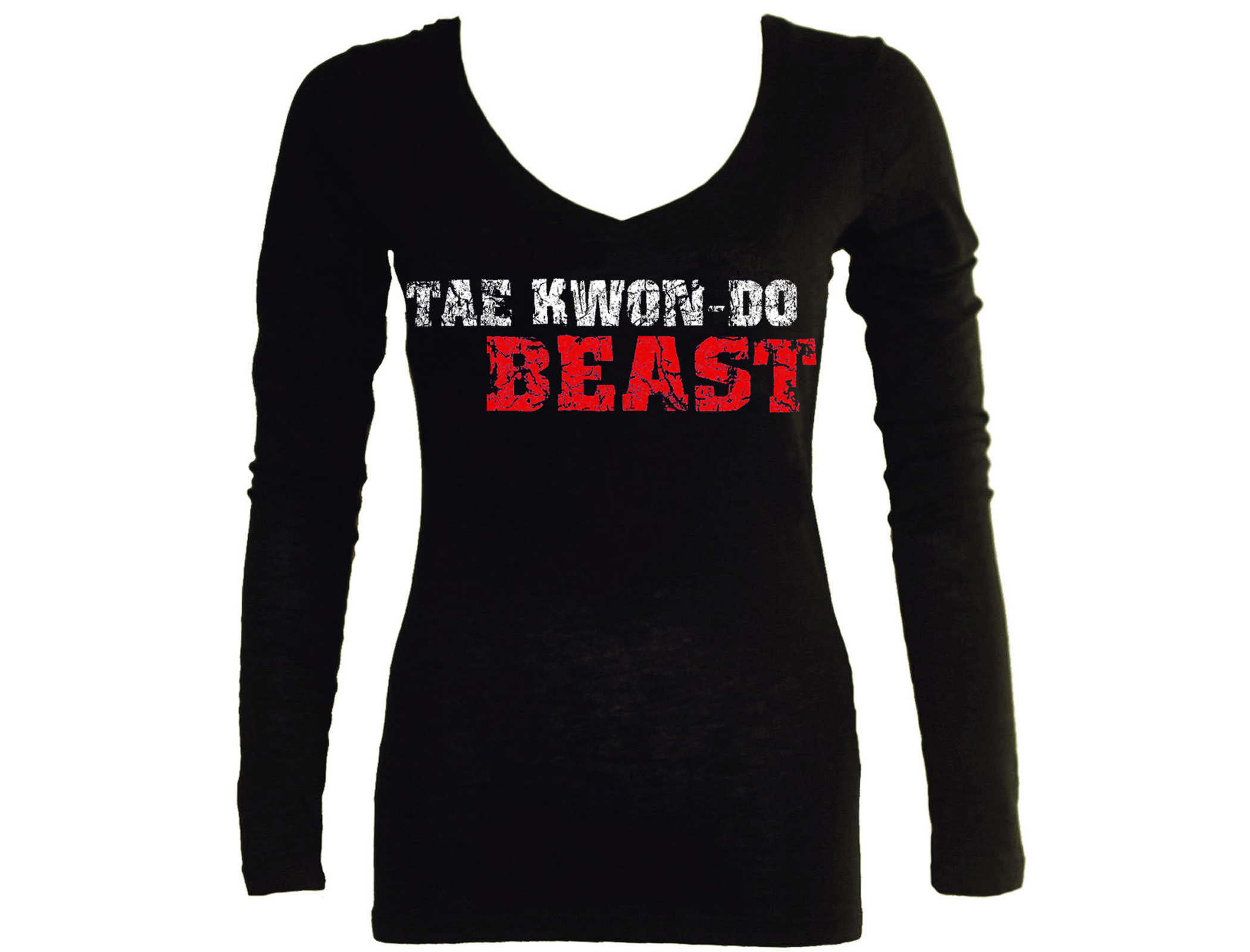 Taekwondo beast MMA martial arts sleeved women t-shirt 2