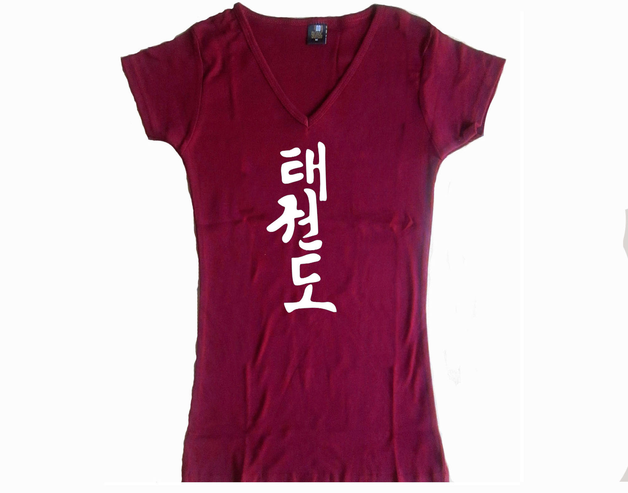 Taekwondo Tae kwon do women or junior bordeaux t-shirt