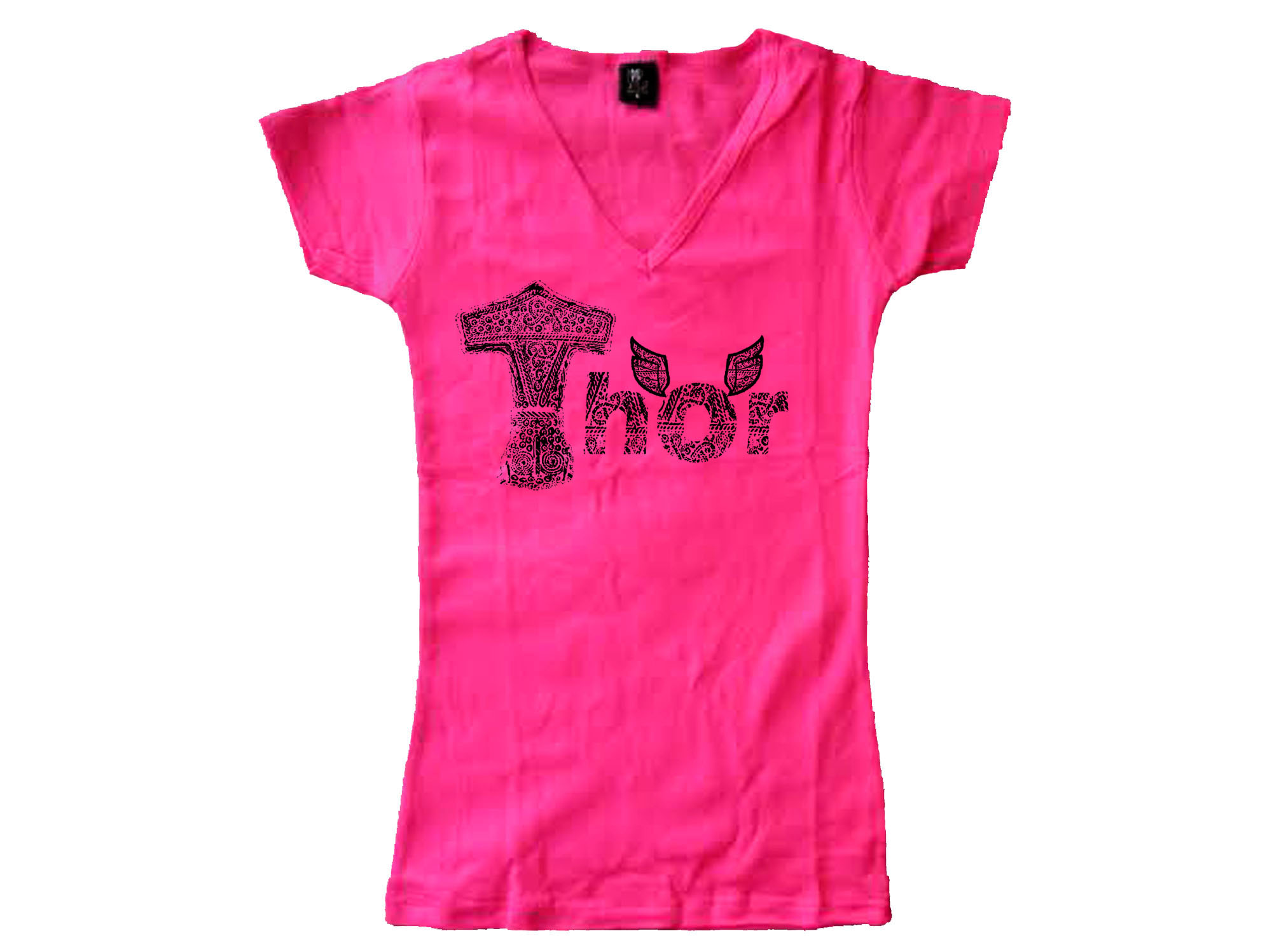 Thor hammer wikings vikings mythology ladies pink t shirt