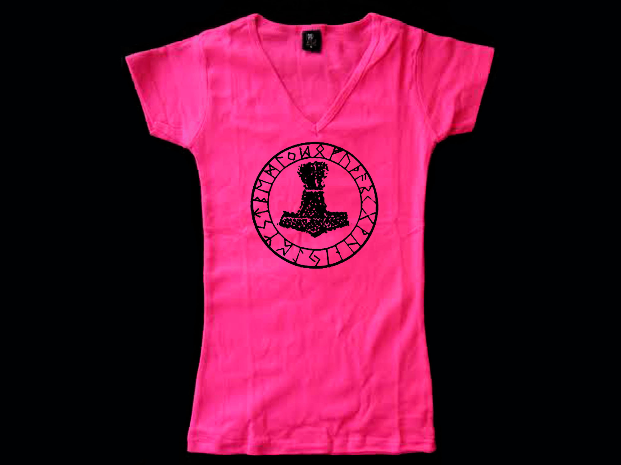 Thor hammer wikings vikings mythology ladies girls pink tea shirt