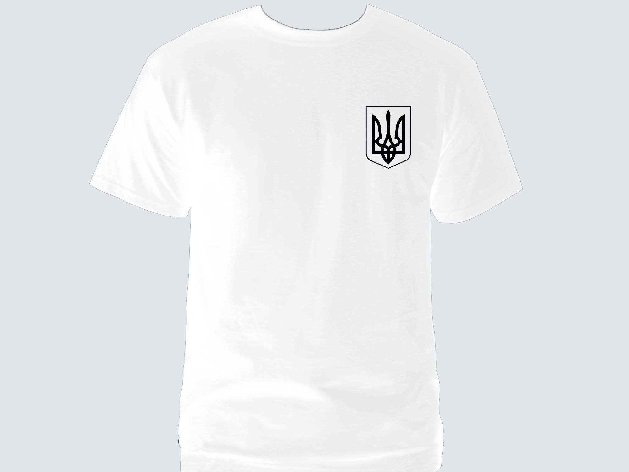 Ukrainian coat of arms national symbol tryzub cusomized white t shirt