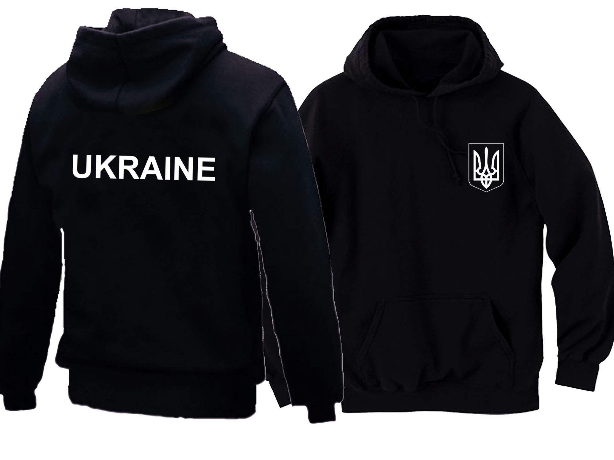 Ukrainian coat of arms national symbol tryzub black hoodie 5