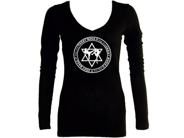 Krav maga circle design women sleeved shirt 3