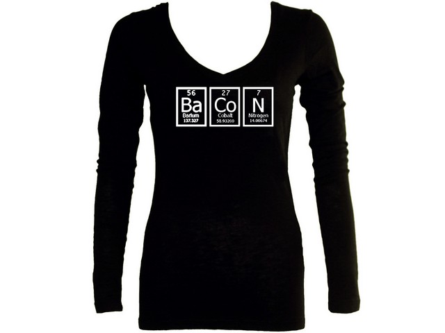 Bacon - periodic table woman sleeved t-shirt
