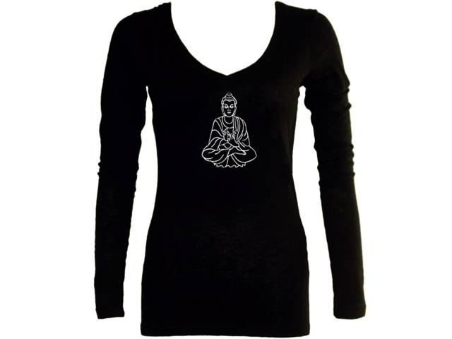 Buddha budah buda yoga wear woman sleeved t-shirt