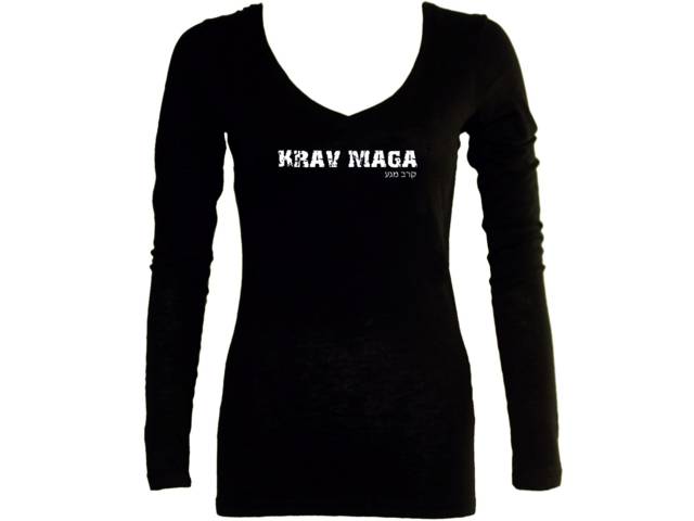 Krav maga distressed look women sleeved shirt 3