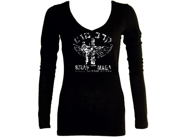 Krav maga distressed look women sleeved shirt