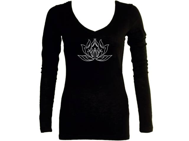 Lotus flower yoga clothes meditation woman sleeved t-shirt 2