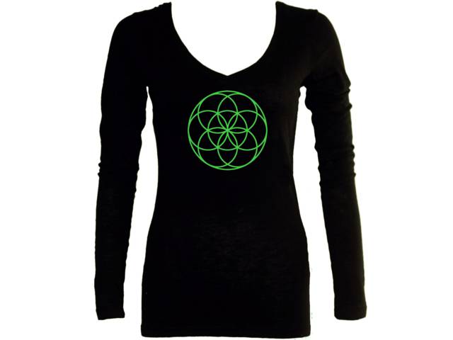 Sacred geometry - seed of life spirit women sleeved top shirt