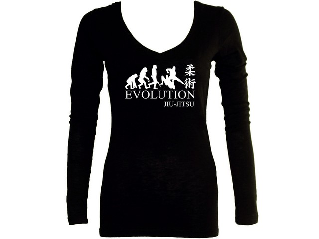 Evolution Jiu jitsu women vneck sleeved t-shirt