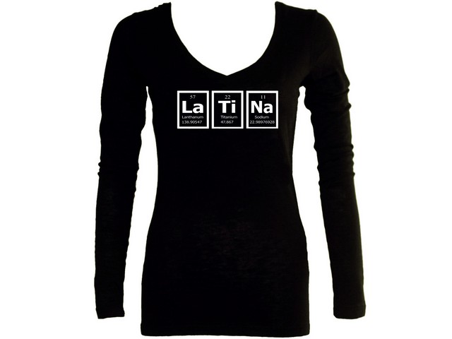 Latina - Mendeleev table of elements ladies sleeved shirt