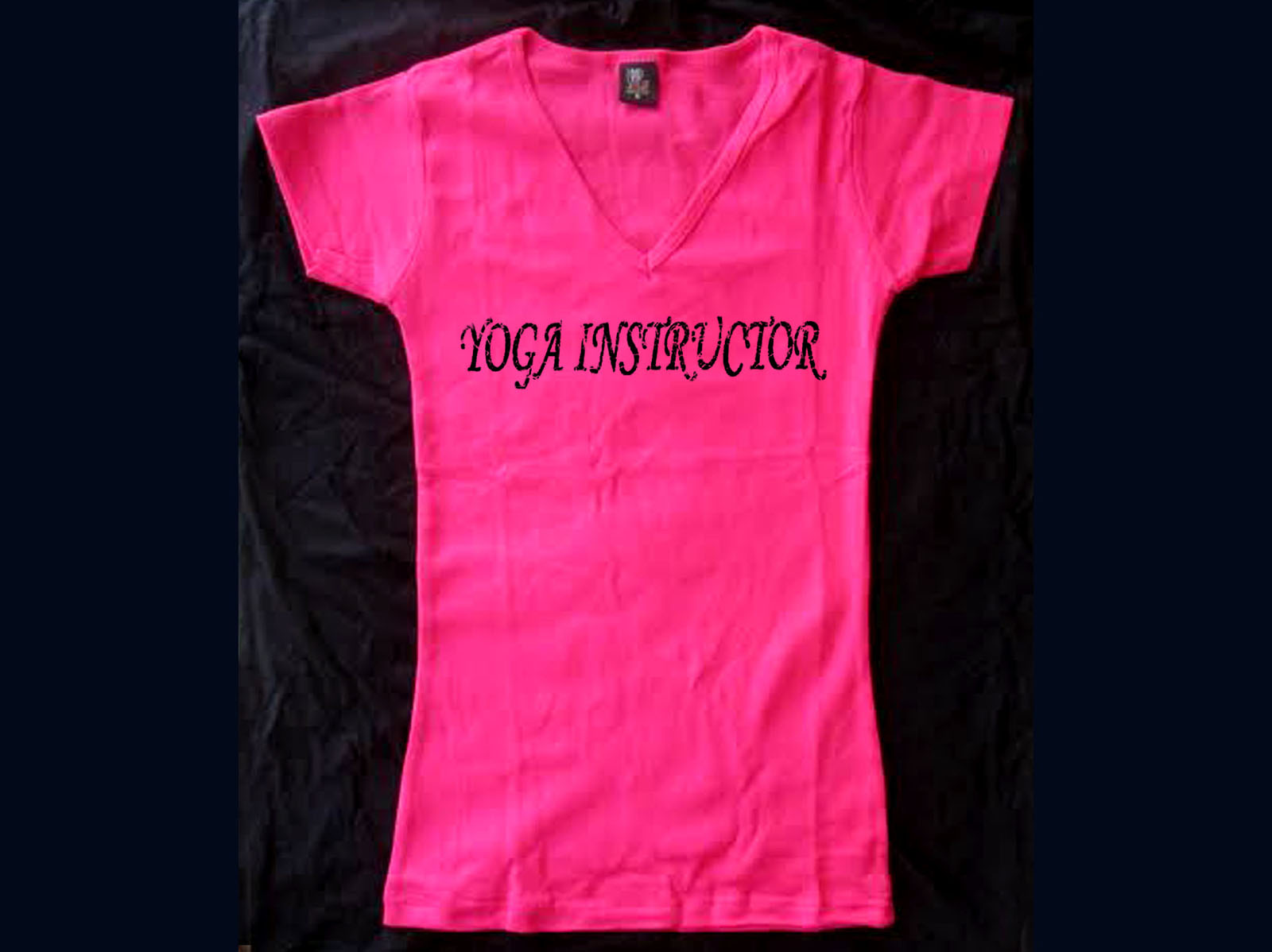 Yoga instructor women v neck pink t-shirt
